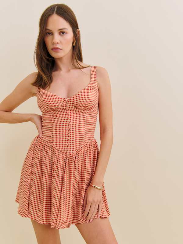 Wynn Dress - Strawberry Check